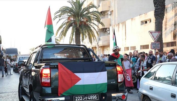 Tunus'ta Gazze ile dayanışma ve Mağrip Direniş Konvoyu'na destek gösterisi 1 20378513