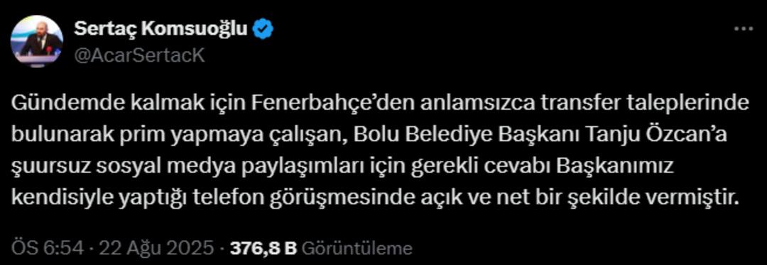 Talisca Boluspor'a sordu ve aslan heykelini paylaştı! Tanju Özcan: 